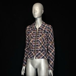 Vintage plaid zip up jacket